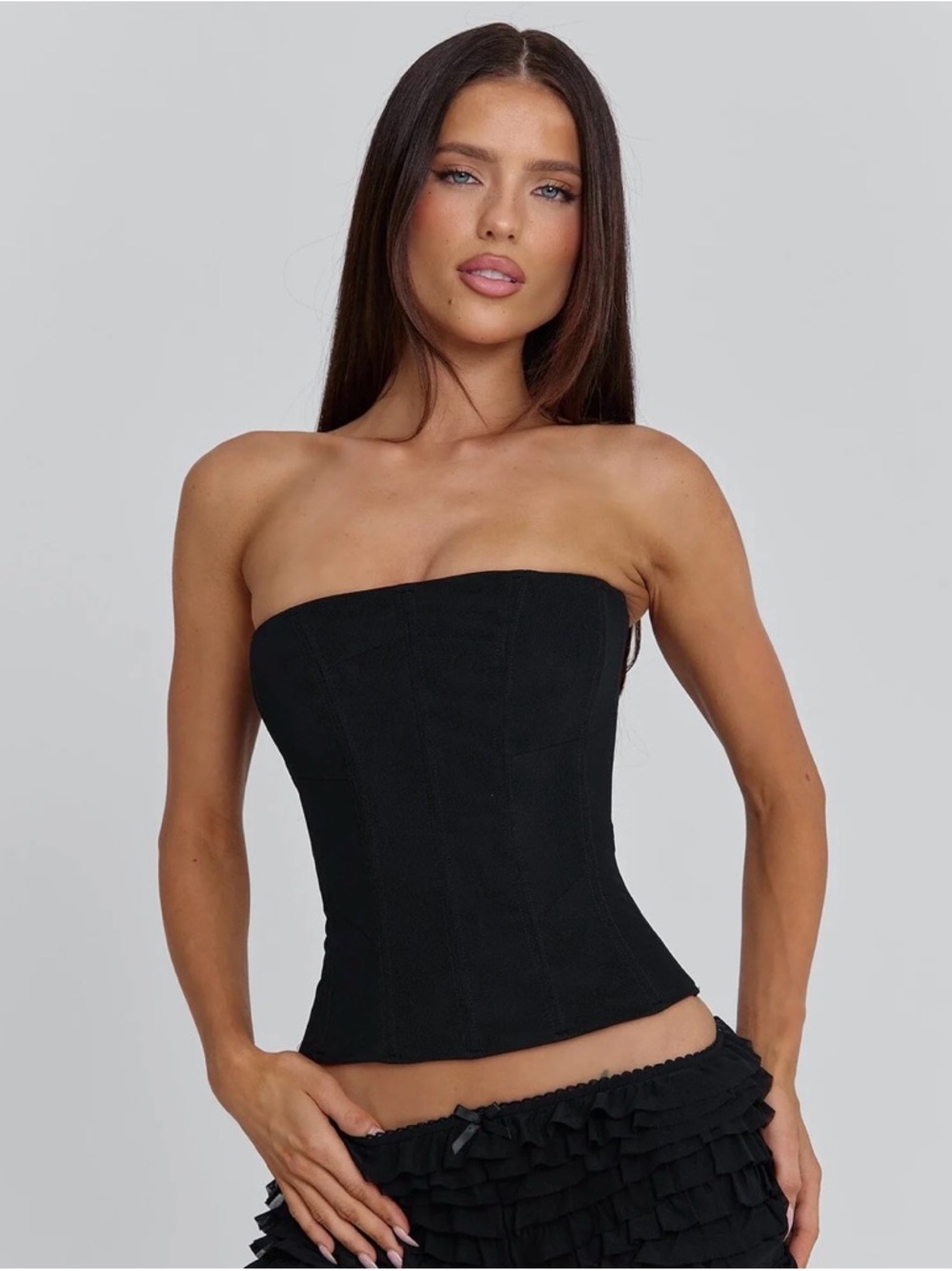 Outcast black mesh corset Size: small
